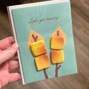 Romantic Valentine’s Day card Let’s get toasty I Love you s’more & s’more! Cute